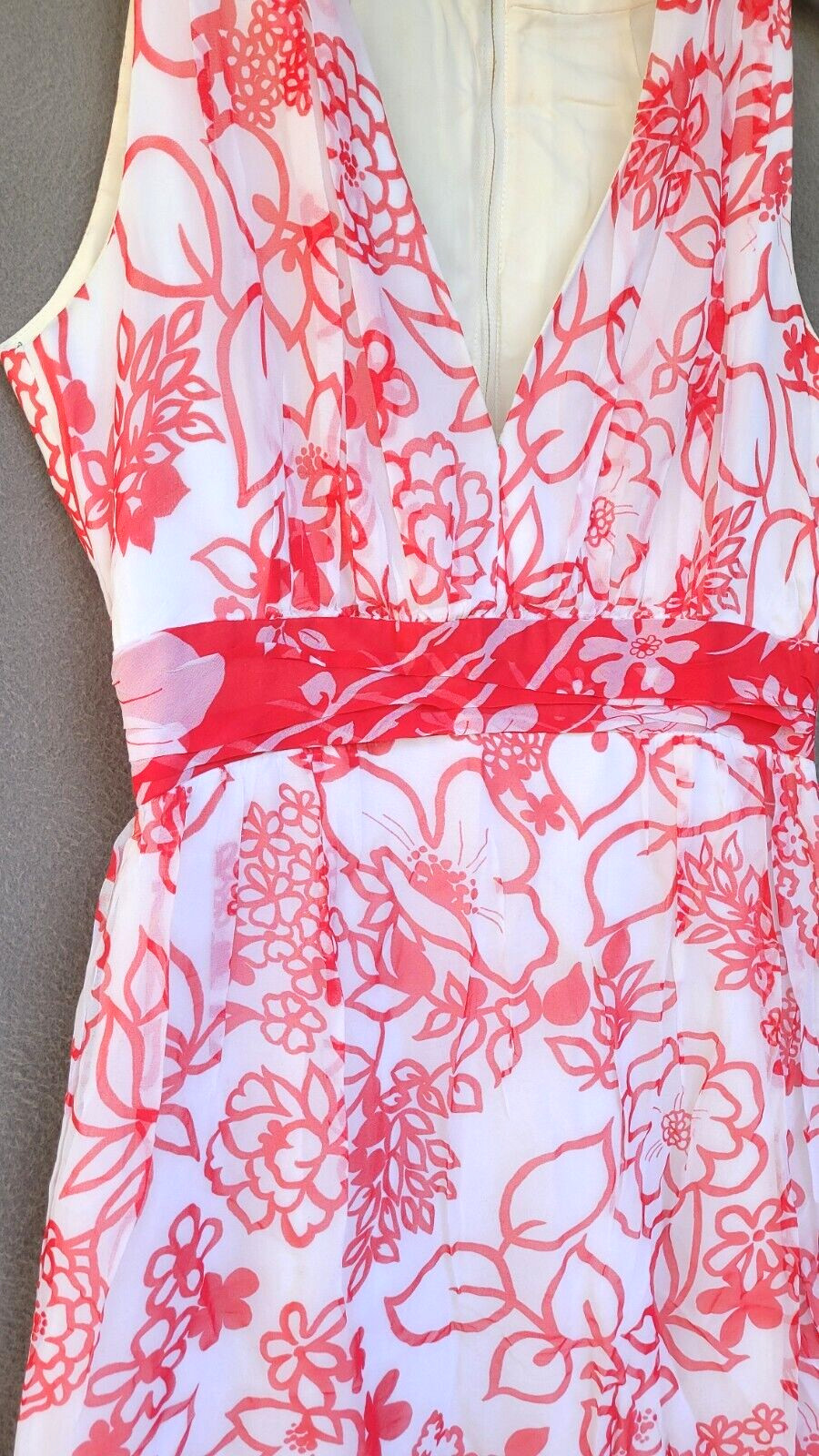 Roger Milot For Fred Perlberg Sleeveless Boho Floral Lined Maxi Dress FABULOUS