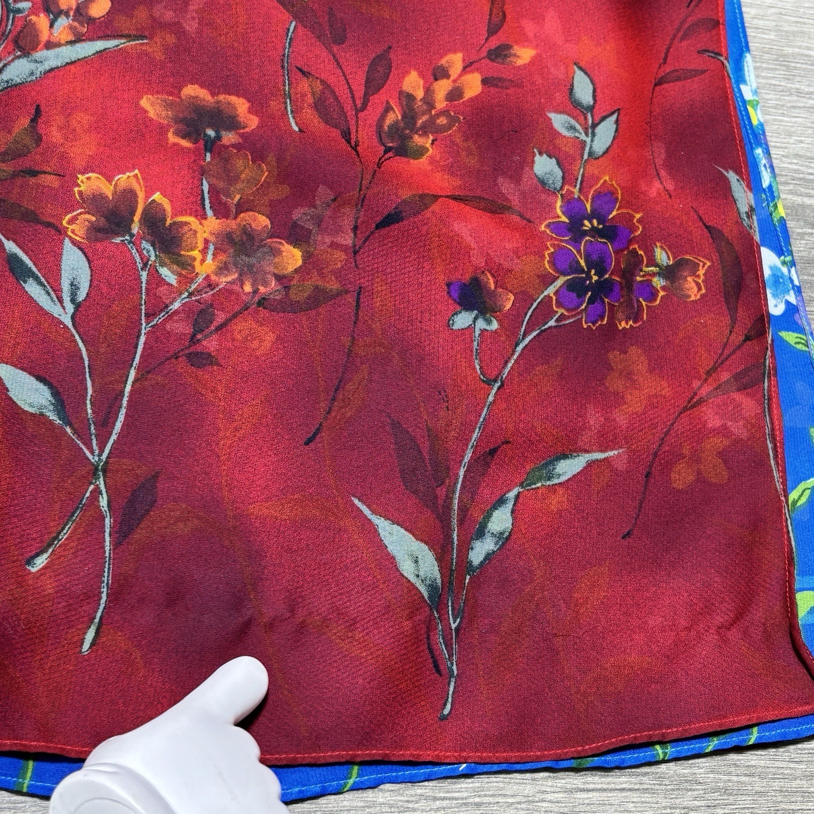 Vintage Impressions of California Reversible Floral Dress Red Blue Women’s M