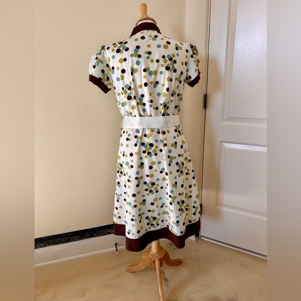 50s/60s Divine Modestee Polka Dot Dress – Timeless Elegance Medium