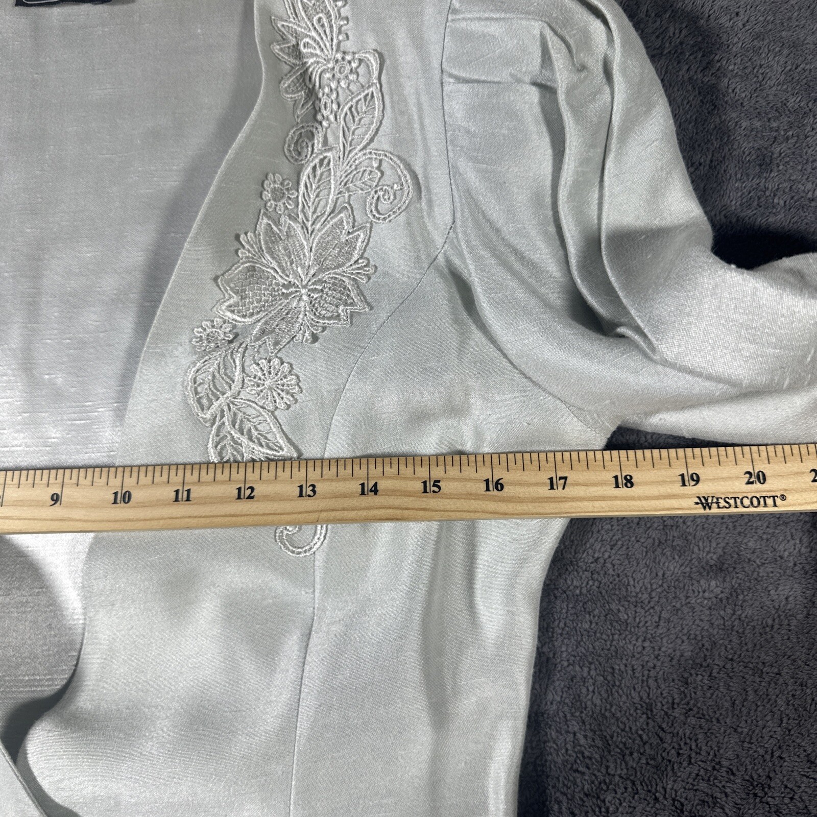Vintage Evening Jacket Brocade SzM Cachet By Bari Protas Oyster Silk Blend 80s