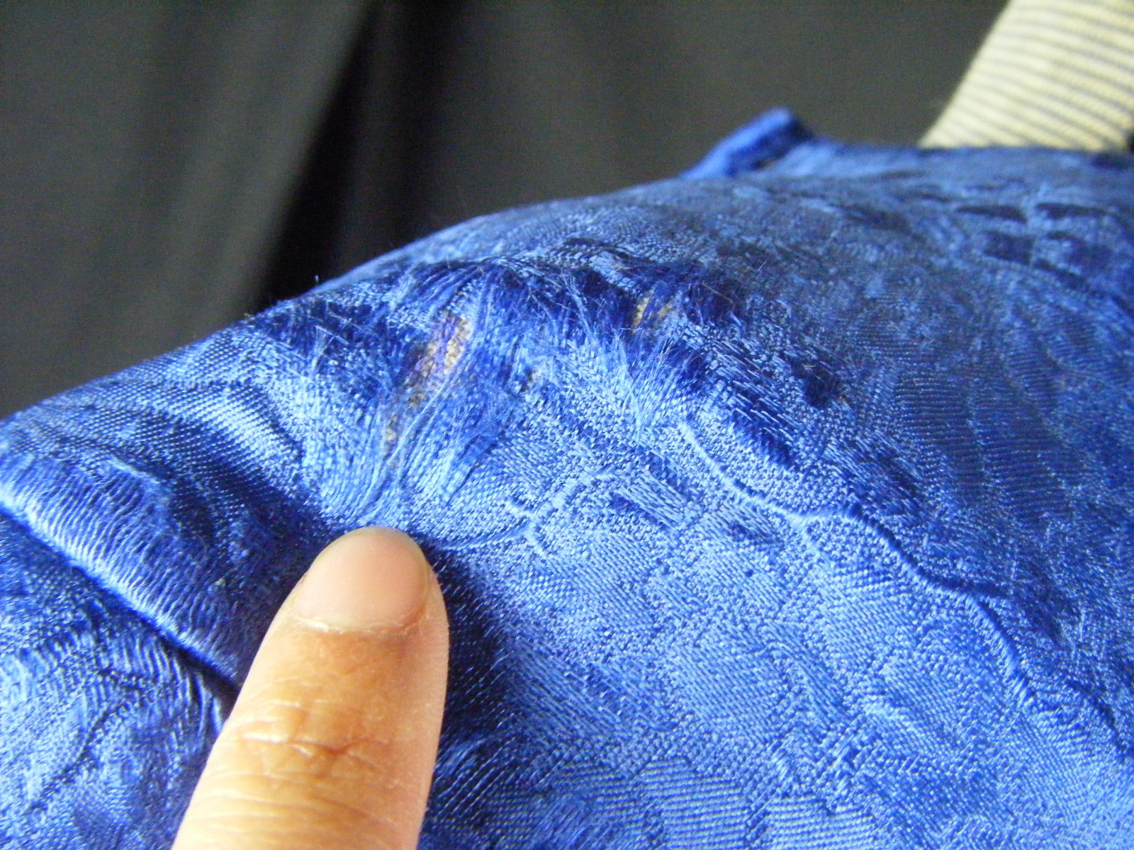 BEN ZUCKERMAN Vtg 50s Royal Blue Floral Brocade Swing Jacket-Bust 43/M-L