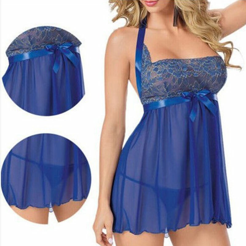 Women Sexy-Lingerie Dress Nightwear Underwear Babydoll Sleepwear G-string Set ⇖