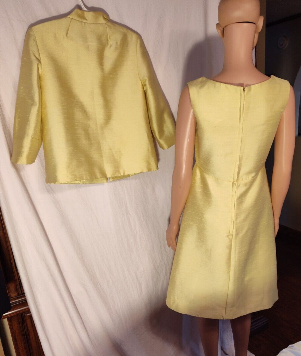 Ladies Vintage 2 Pc. Dress/3 Button Jacket Yellow, M, Pre Owned, Not Branded