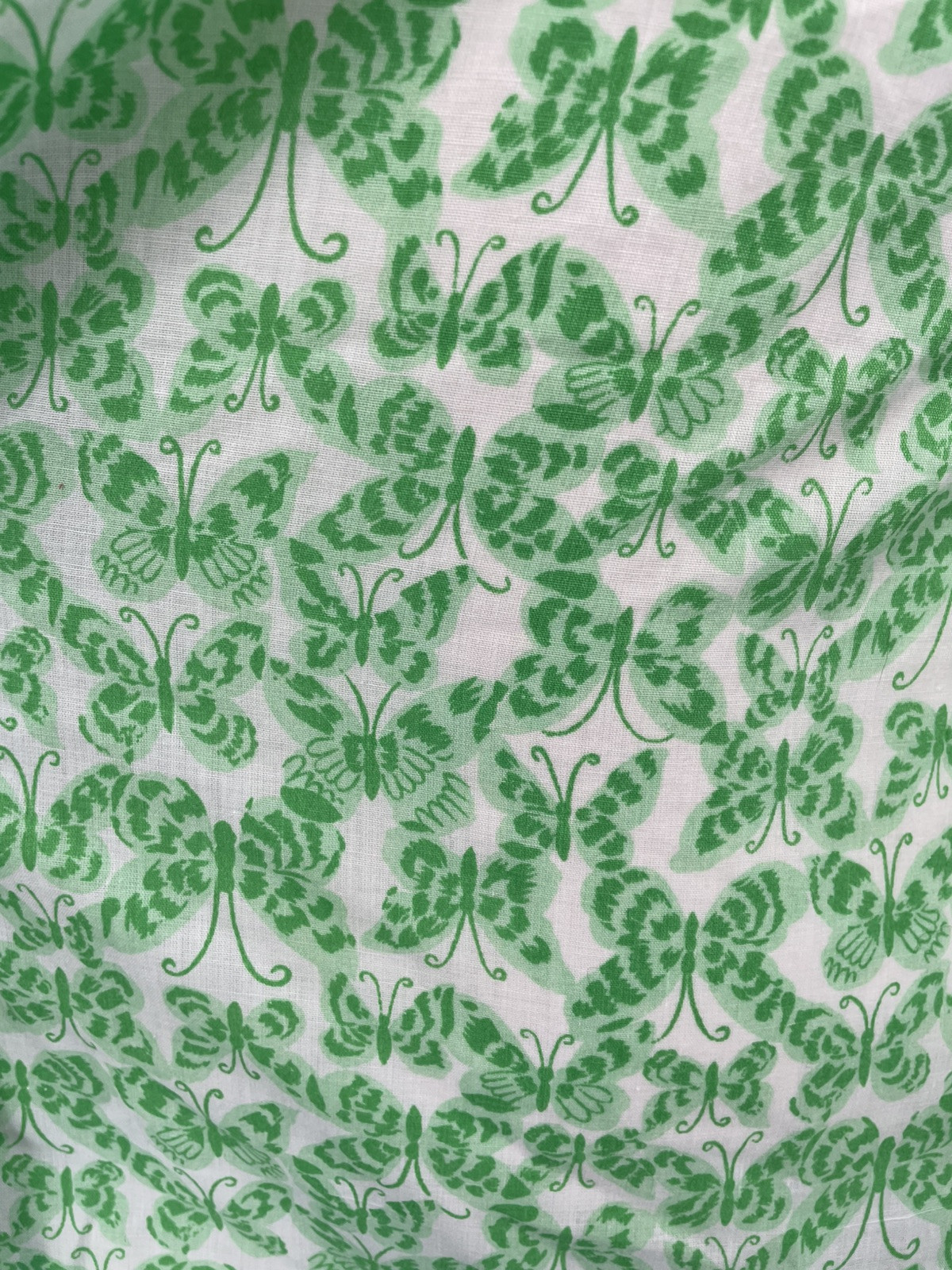 Vintage 1970s Green Butterfly Print Hippie Sheer Boho Summer Peasant Top sm/md
