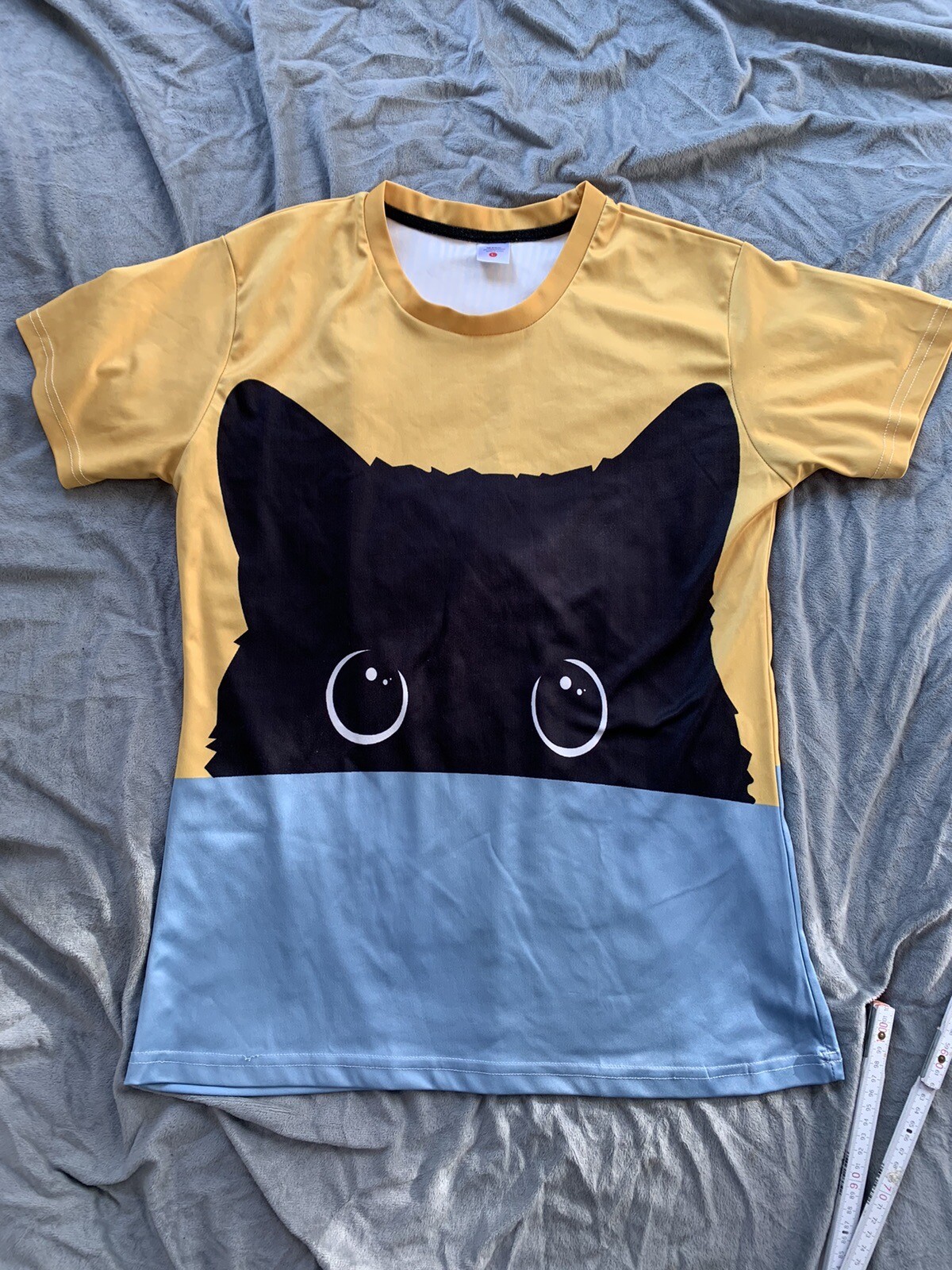 Cat Yellow Blue Polos Haori Harajuku T-Shirts Women Men Fashion Street Style