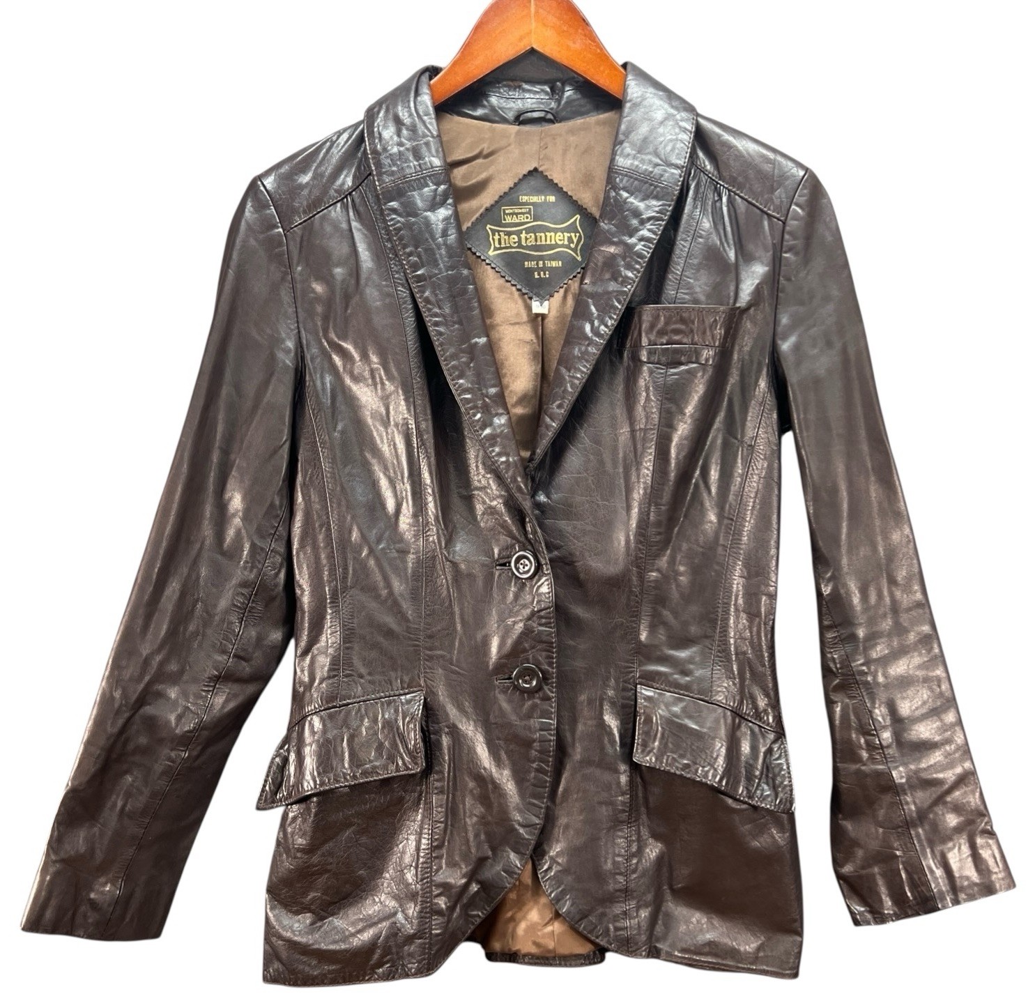 vintage 70’s Peters Tannery brown leather jacket Blazer brown 9/10 (RUNS SMALL)