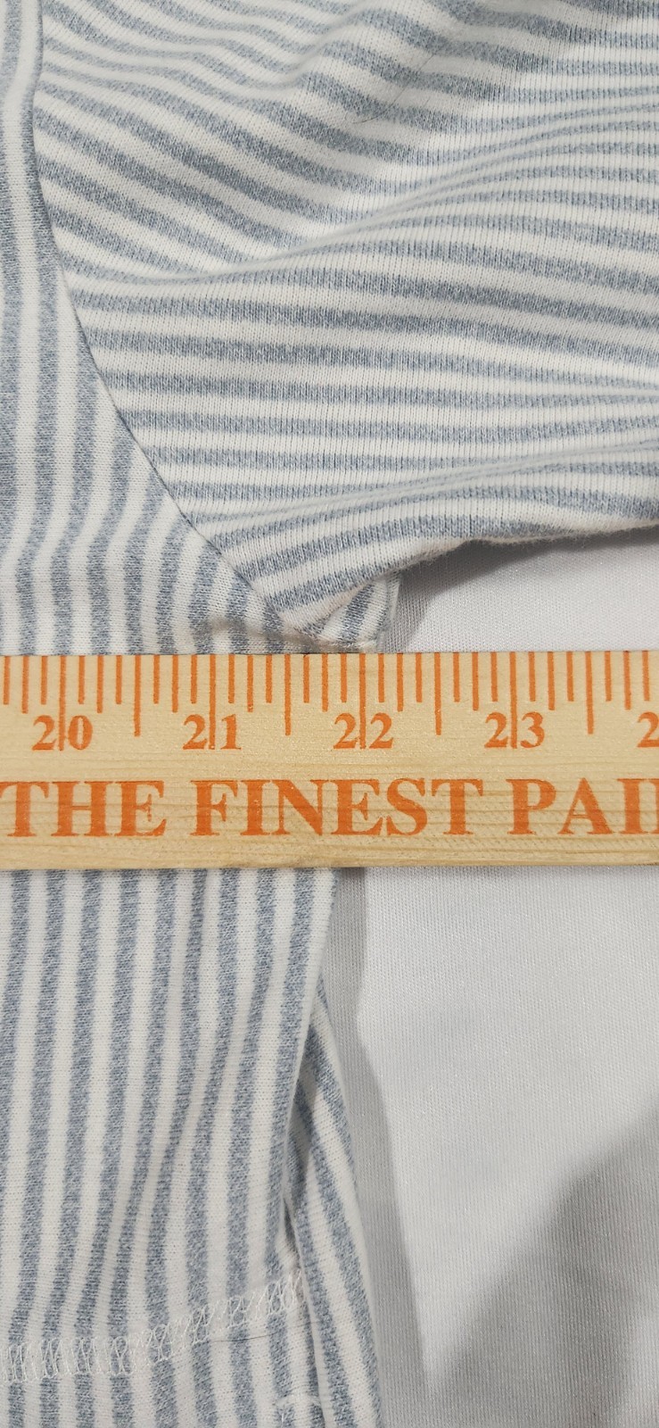 Vtg Russ Zip Up Long Sleeve Collared Shirt Jacket Blue Striped Linen Blend 22×26