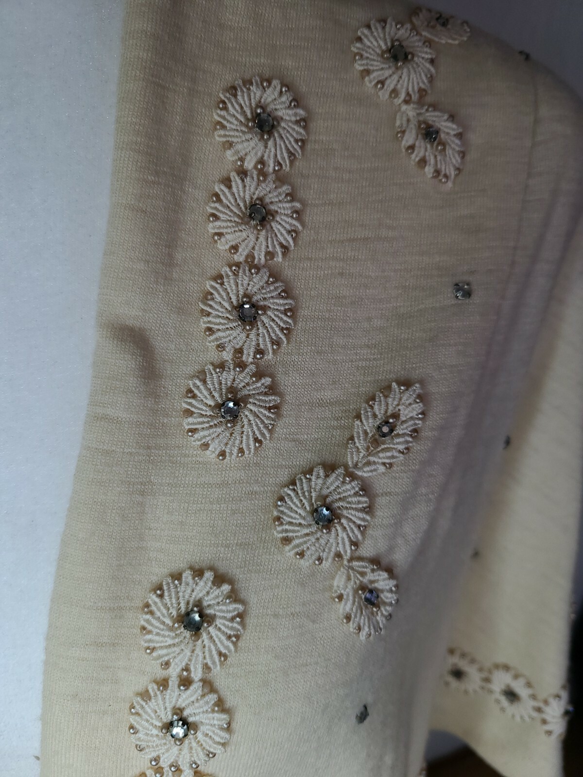 Vintage 1950s Shawl, Cape Or Bolero. Beaded Retro bling mad men house wife