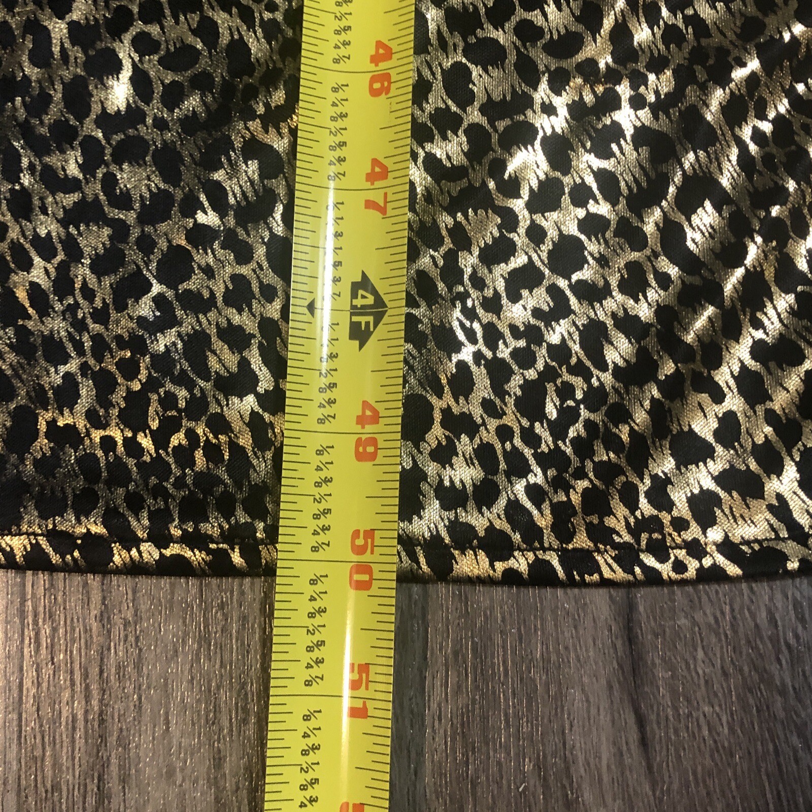 Vintage NIGHT GOWN Cheetah LEOPARD Animal Print Silky Sheer Lingerie Sz M Gold
