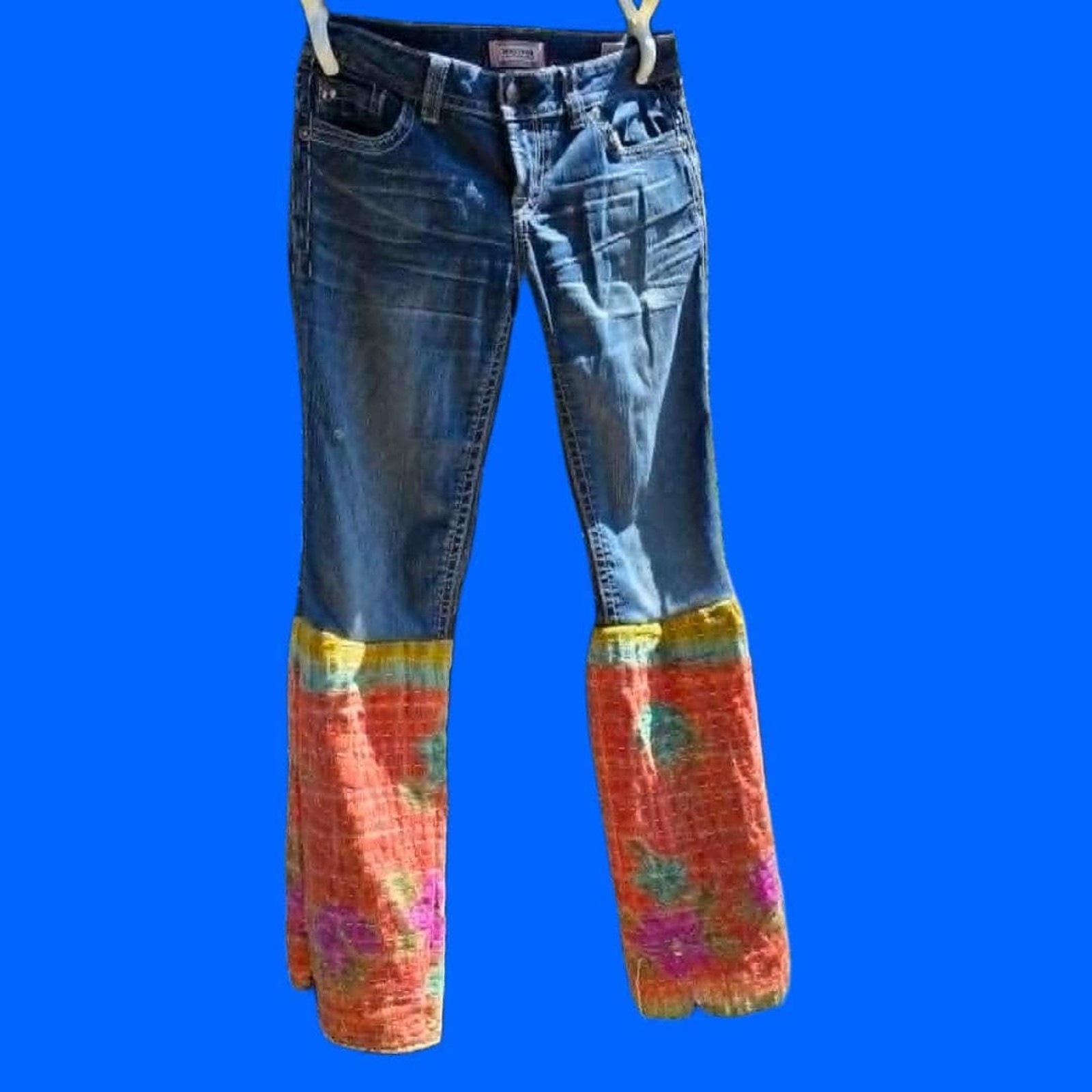 Vintage MEK Denim Kantha Quilt Bell Bottom Jeans – 29/34
