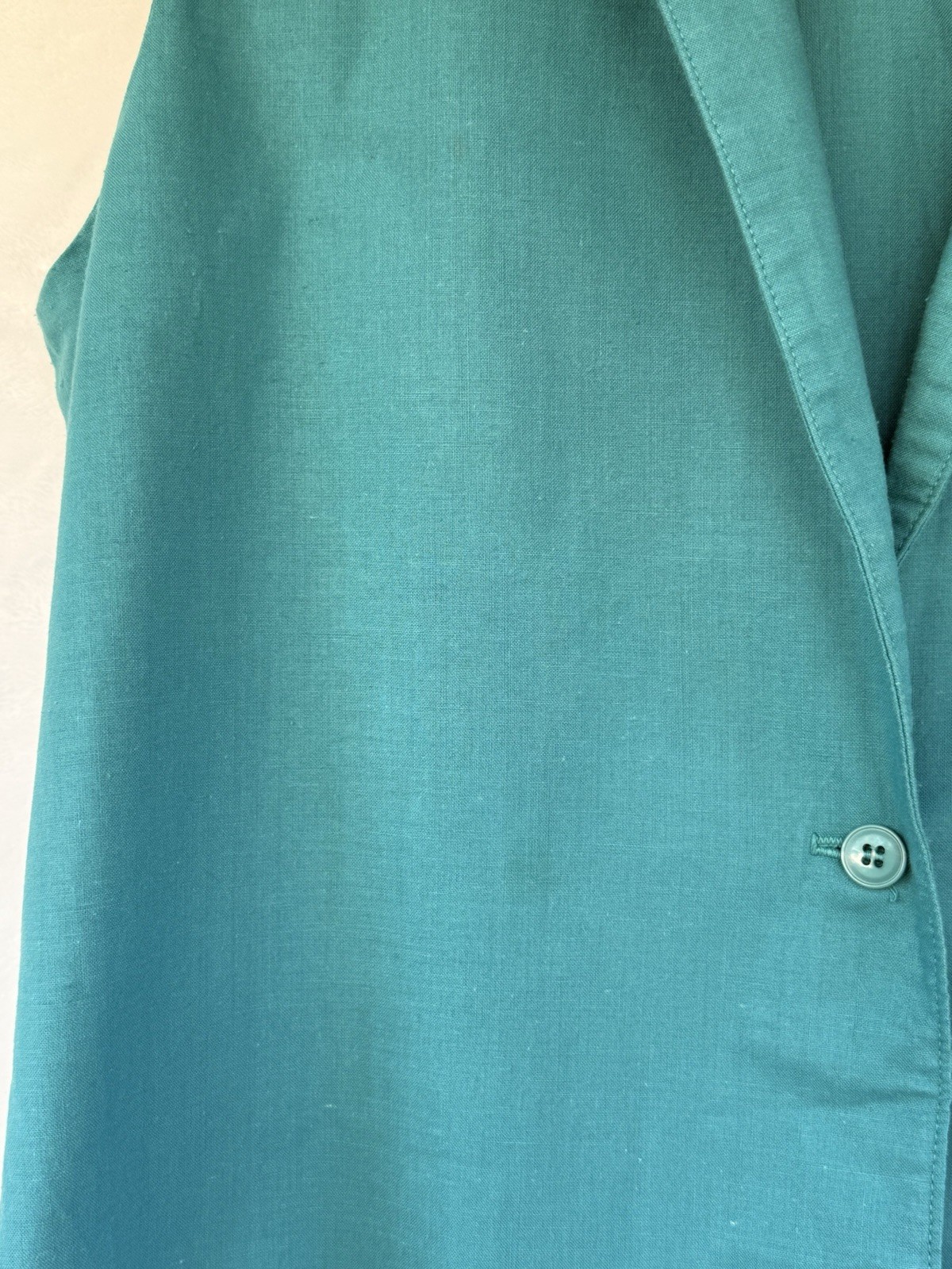 Vintage 1970’s Wilroy Traveller Teal Vest With Faux Front Pocket, Women’s Large