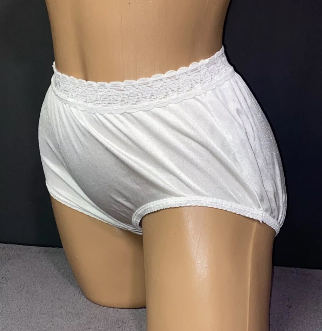 Vintage White Granny Panties~TR Bentley~Girdle~sissy Nylon Underwear~panty Sz 8