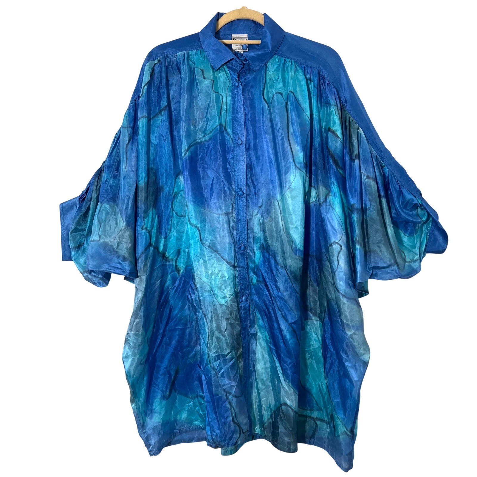Vintage Diana New Zealand Silk Kimono Tunic Top Oversize Artsy Ethereal Boho O/S