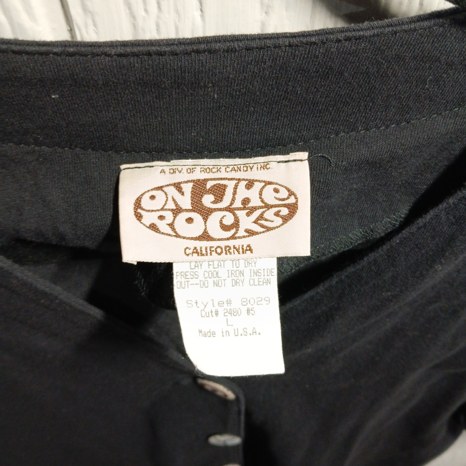 Vtg On The Rocks California Women’s Cotton Shirt, Boho/Tiki Print