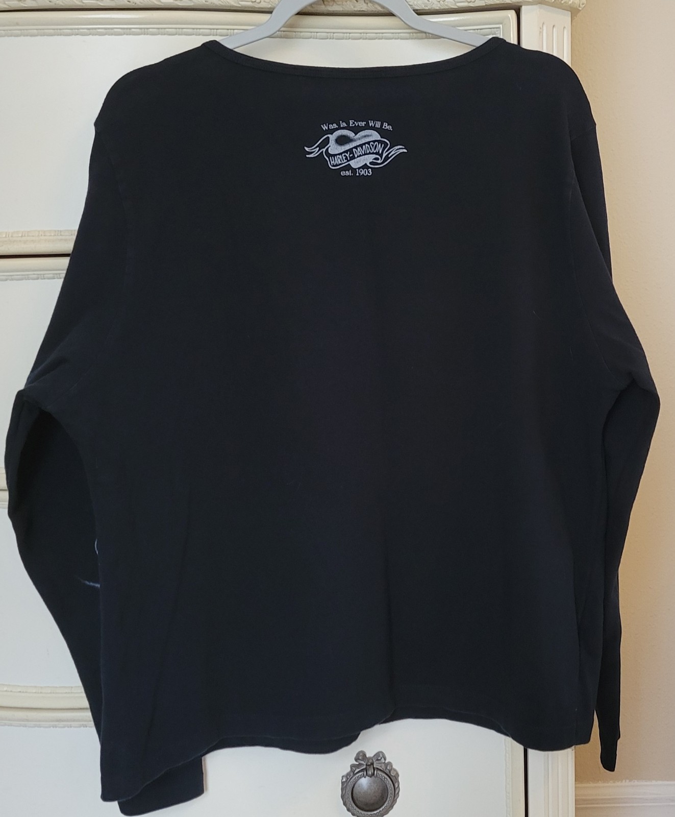 Harley Davidson Vintage 2004 Y2K Rhinestone Cotton KOI DRAGON Long Sleeve Size L