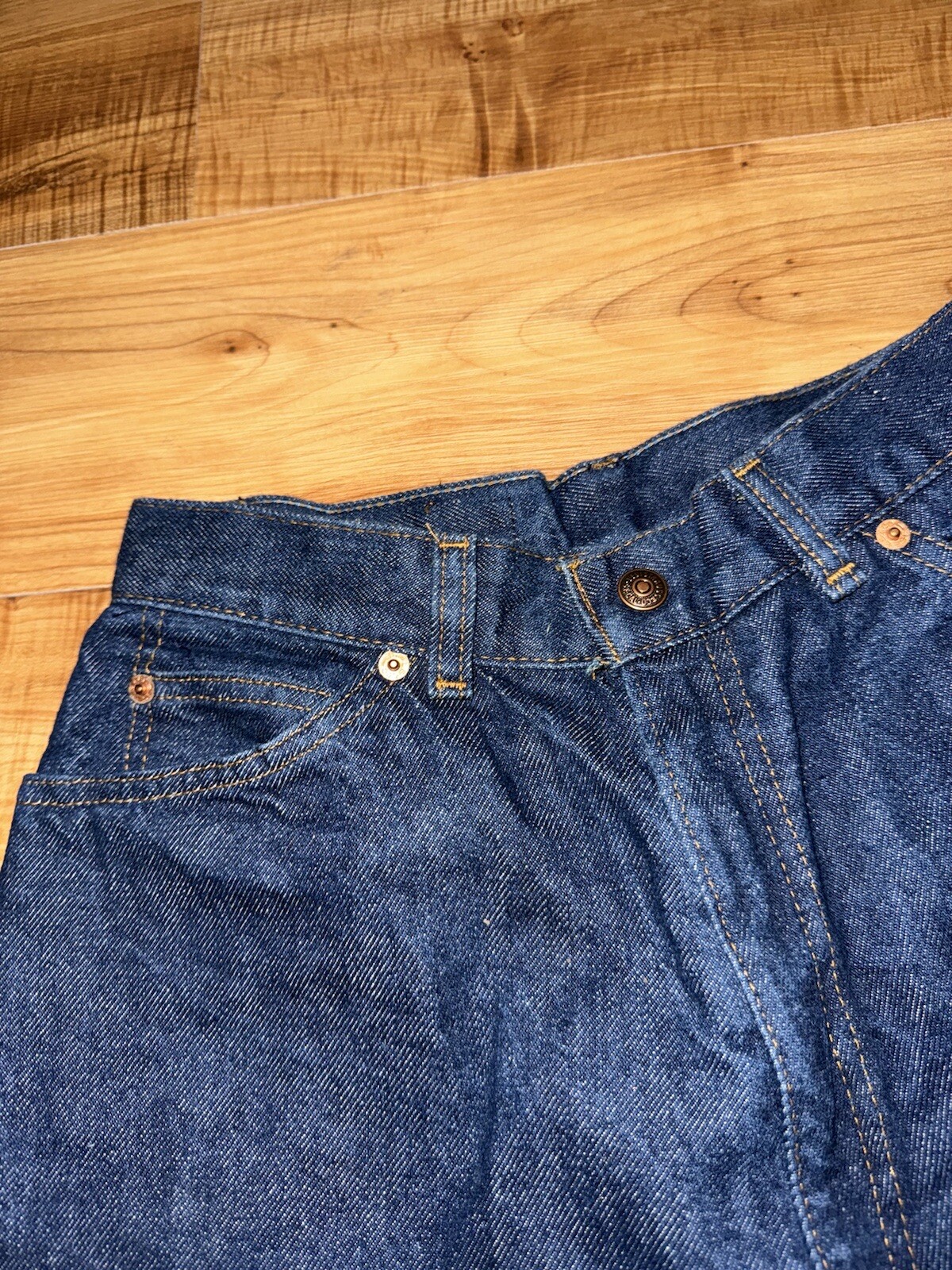VTG 70’s Levi’s 25035 0214 Orange Tab Jeans Size 12 Talon 42 Zipper Dark! USA