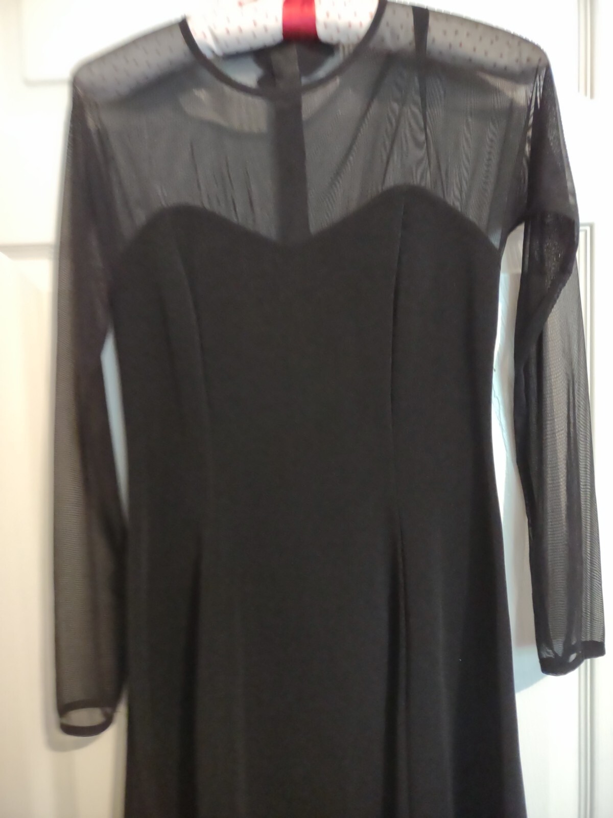 CDC Evening Vintage 90 Little Black Dress Mesh And Velvet Swing 6