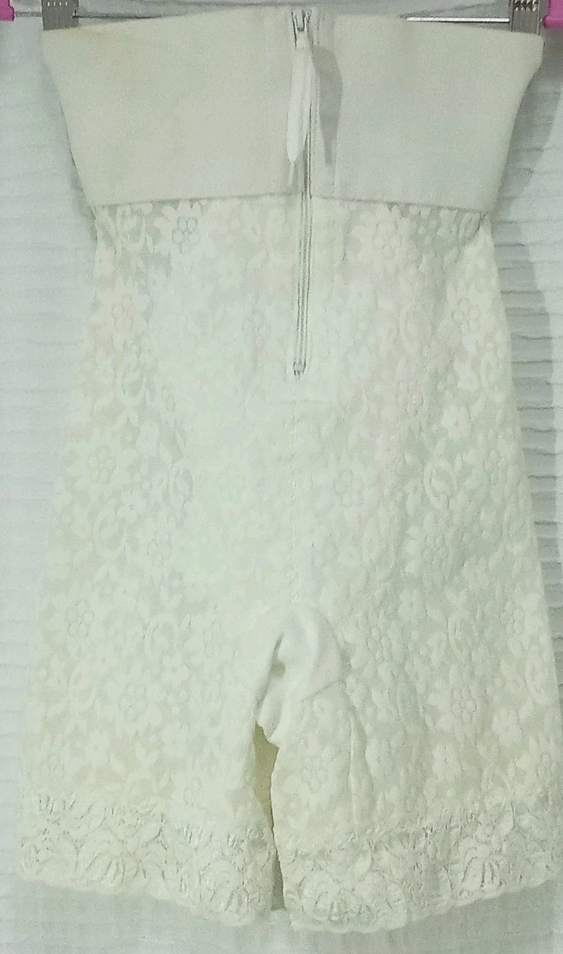 Crown-ette HI-Waisted Girdle with zipper 26/ S White VINTAGE