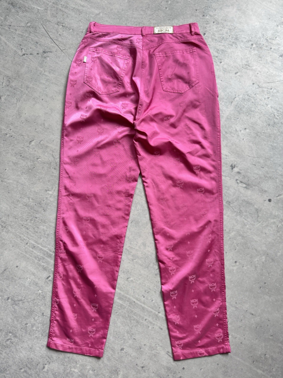 MCM baby Pink Vintage Retro Multilogo Pants Y2K Japanese Style De Luxe