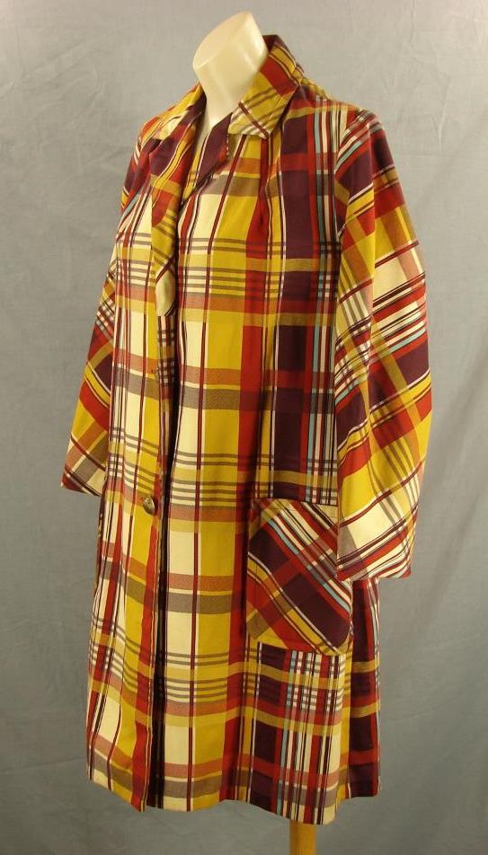 Women’s 70’s Vintage TUXSTER All Purpose rain Coat gaudy plaid Small