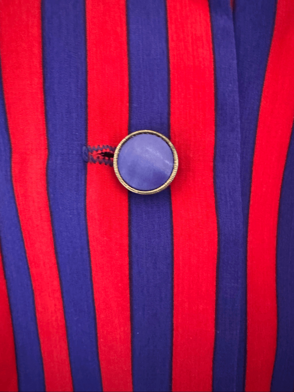 FT Ltd Vintage 70’s dress plum purple red striped with belt collared long sleeve