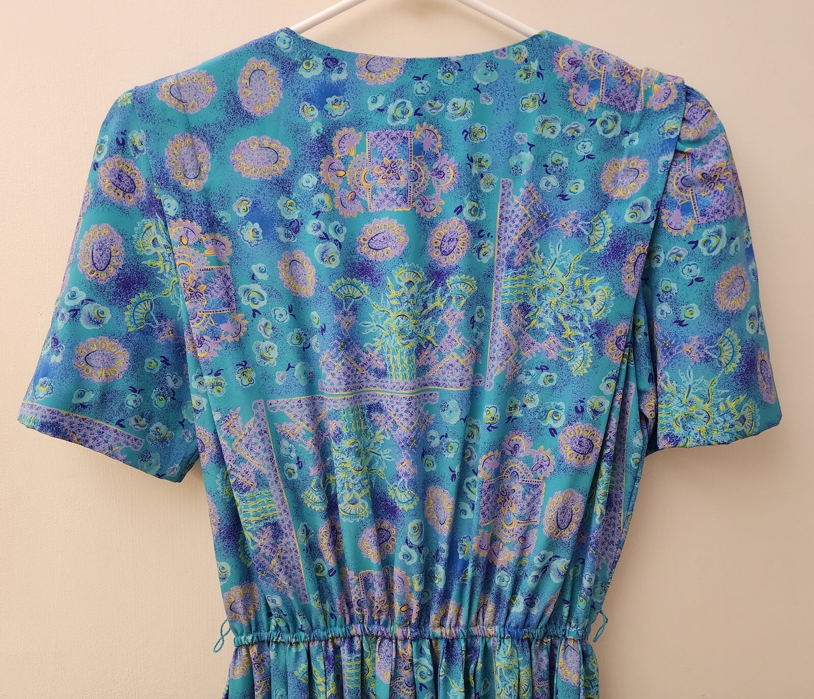 VTG Lady Carol Petites Of New York Pleated Floral Office Dress With Belt Size 8