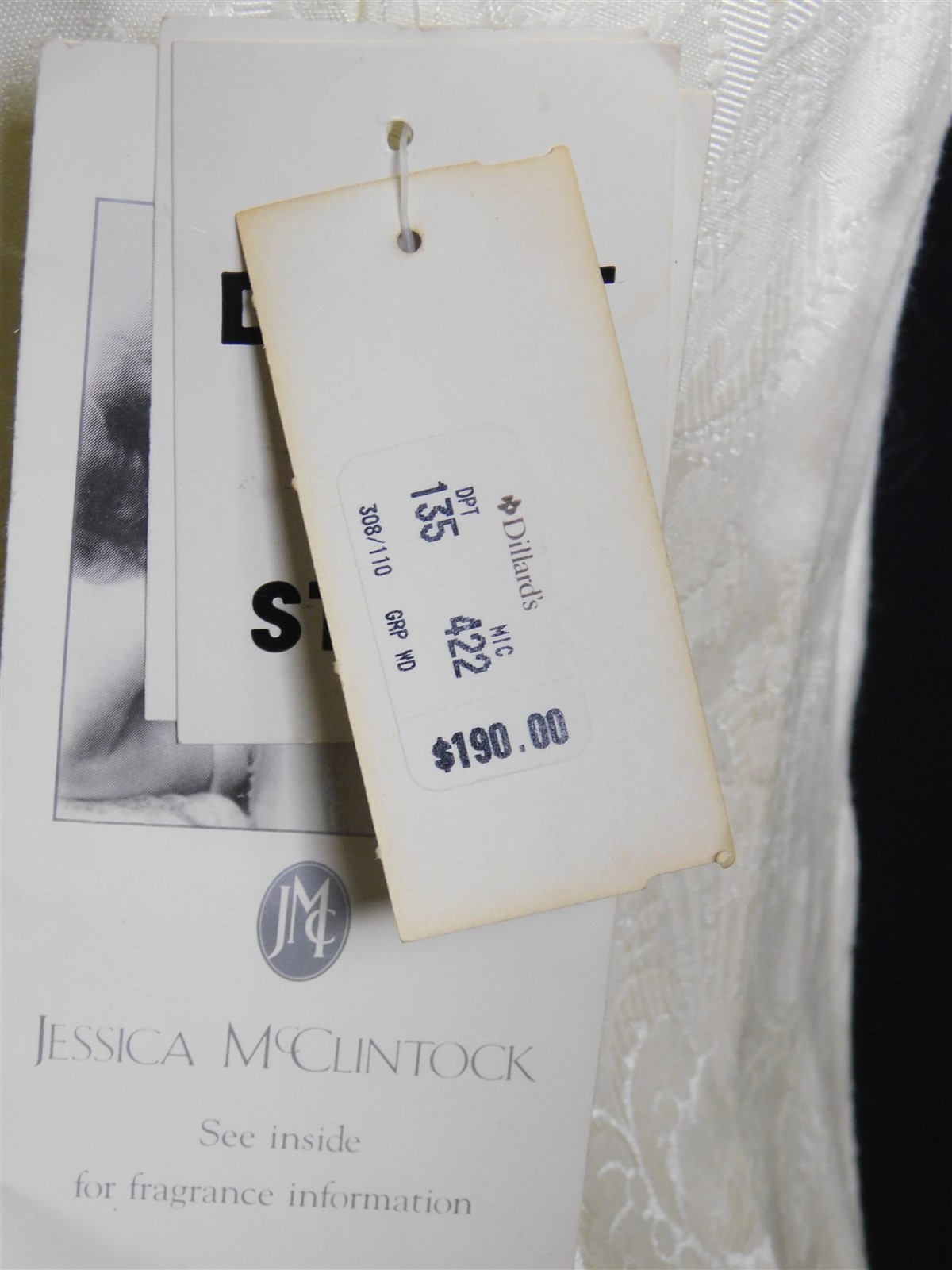 NWT 1980s Vintage JESSICA McClintock Ivory Beaded Baroque Wedding Dress Sz 10