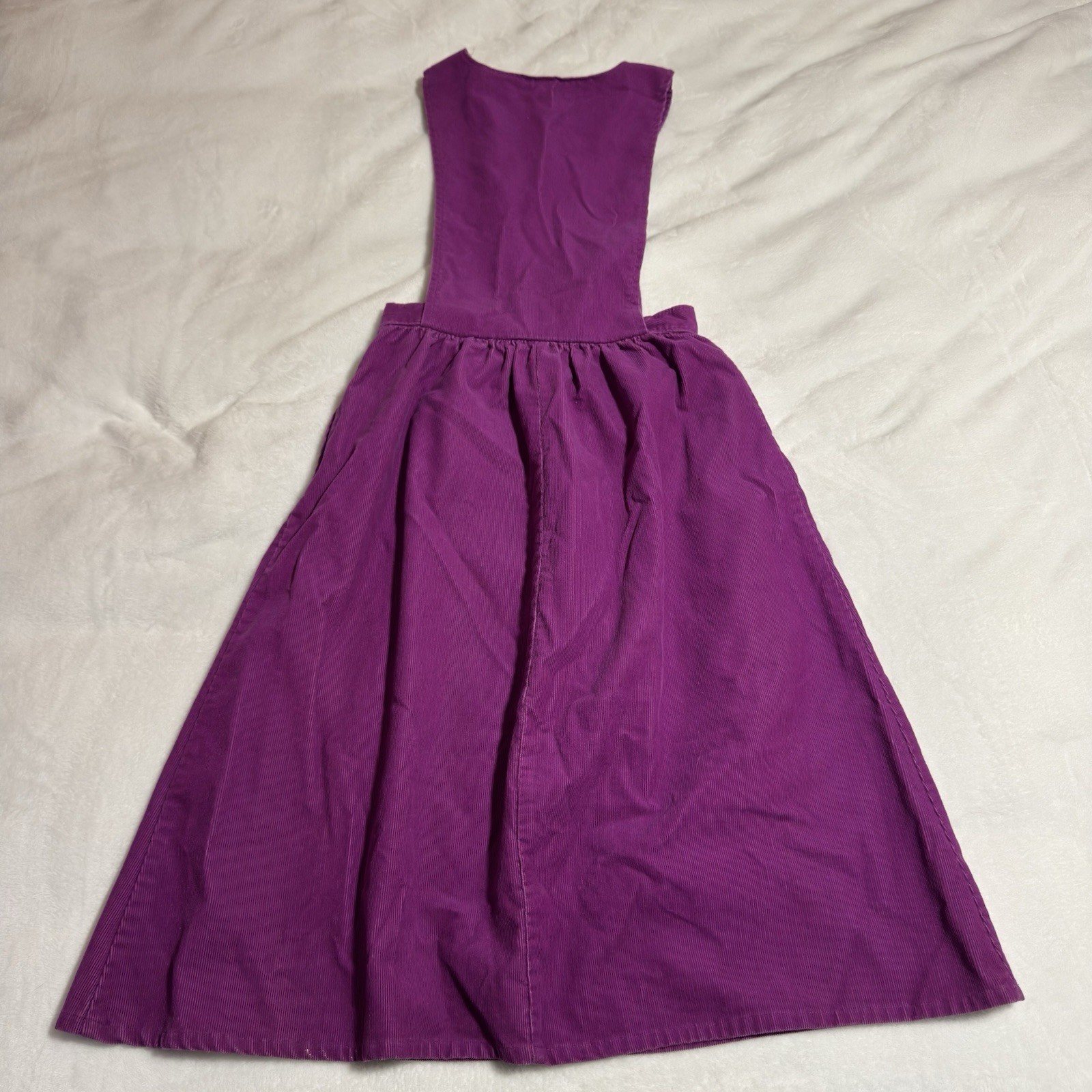 Vintage OshKosh Bgosh Purple Corduroy Pinafore Jumper Dress Midi 9 Cottagecore