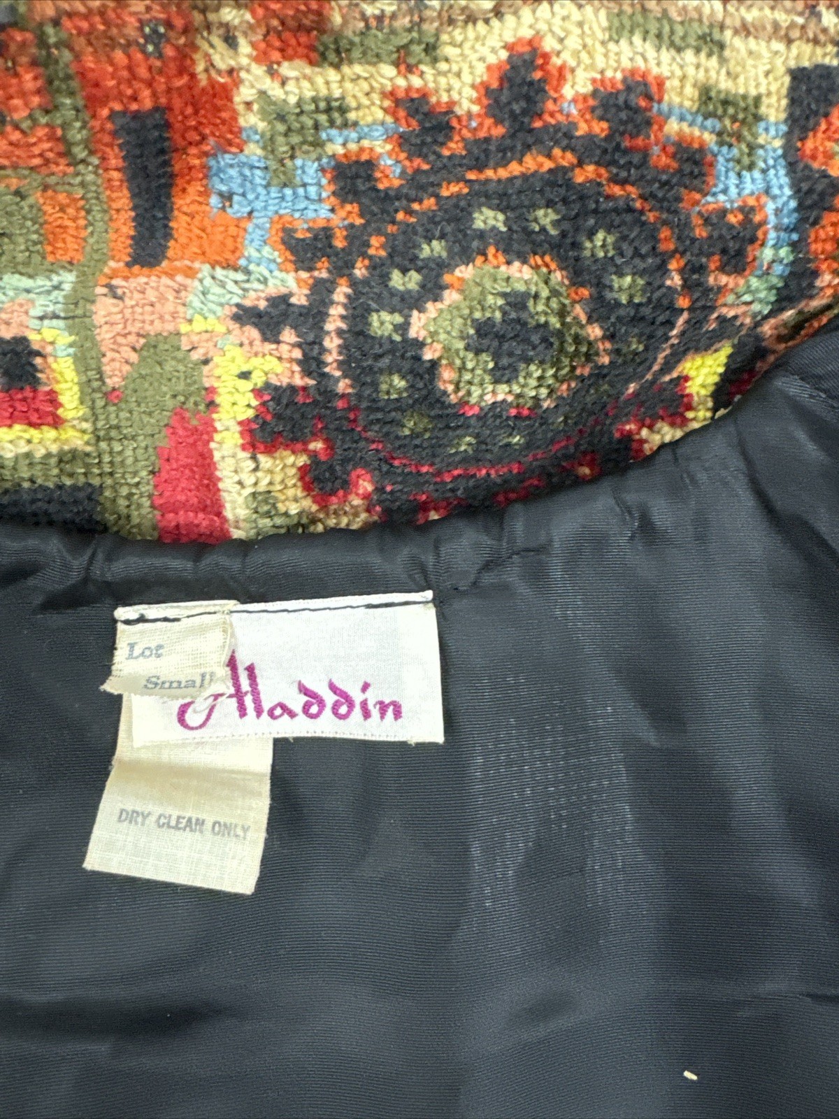 Vintage ALADDIN TAPESTRY VEST Fully Lined Boho Aztec Womens Size S
