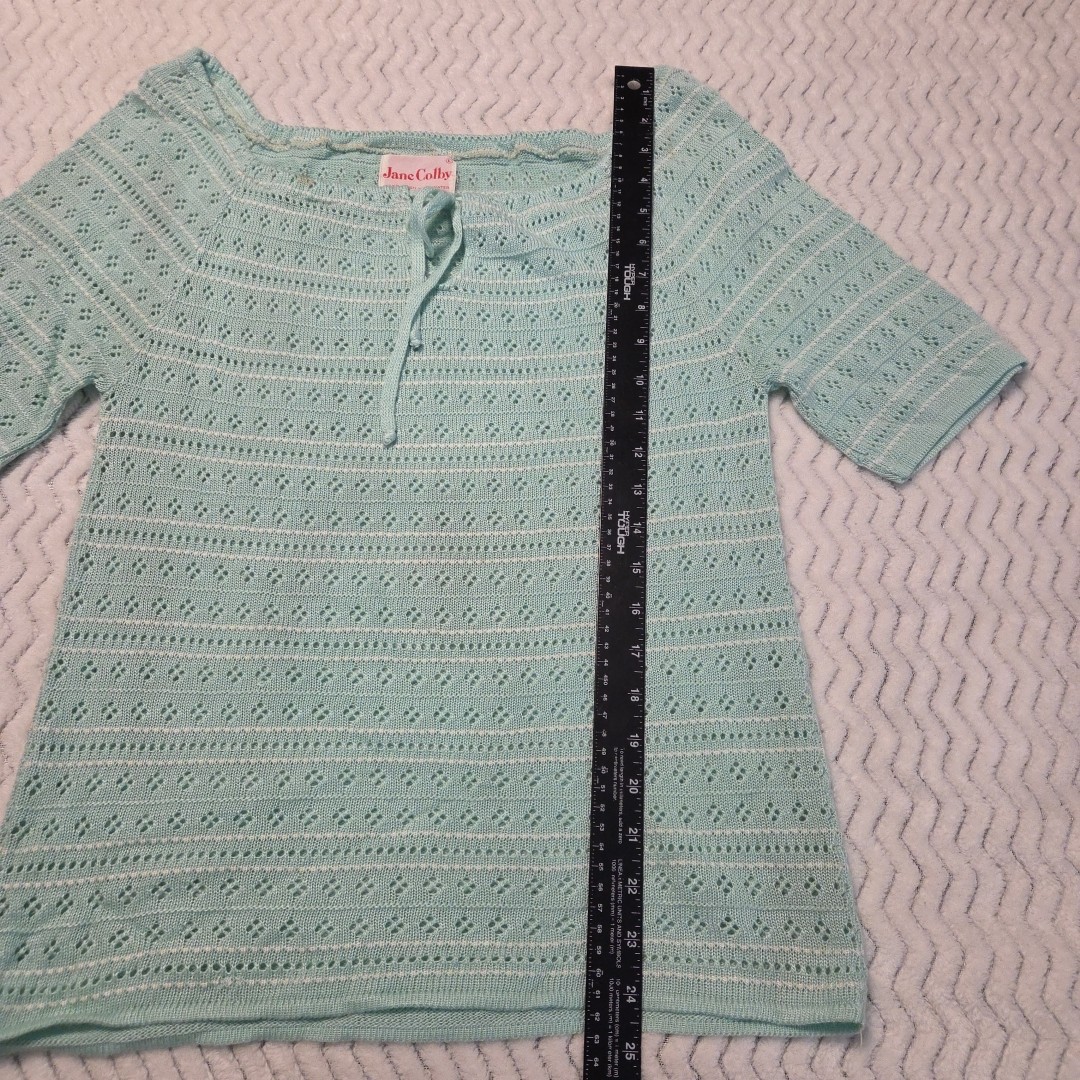 Vintage Jane Colby Green Knit Top 1970s