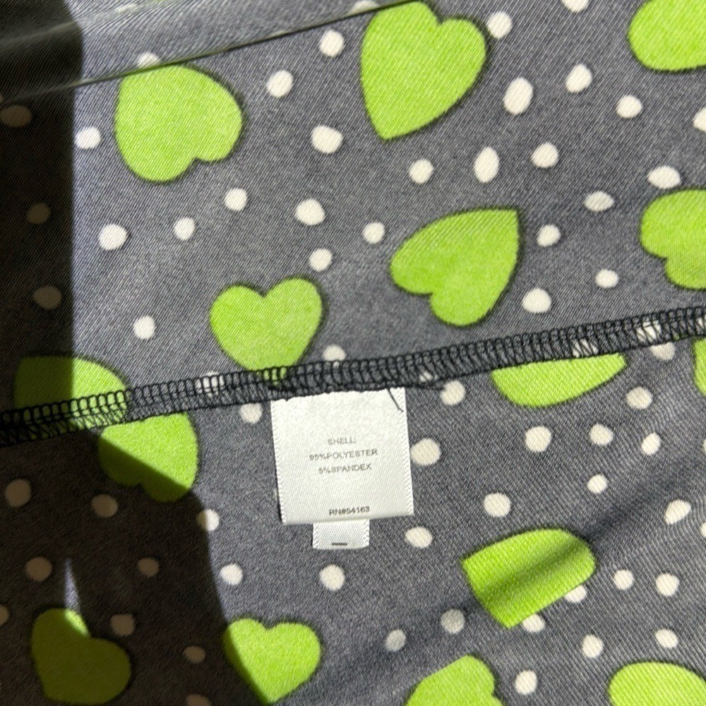 Vicky Tiel | Retro Green Heart Printed Midi Wrap Dress Size: Large