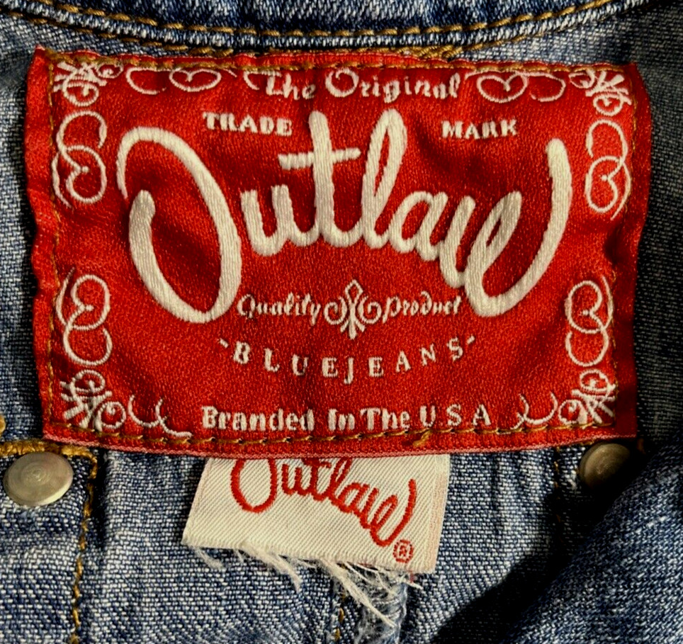 Vintage Outlaw Bluejeans Button Up Denim Maxi Dress Fits Womens M Y2K 90s BB410