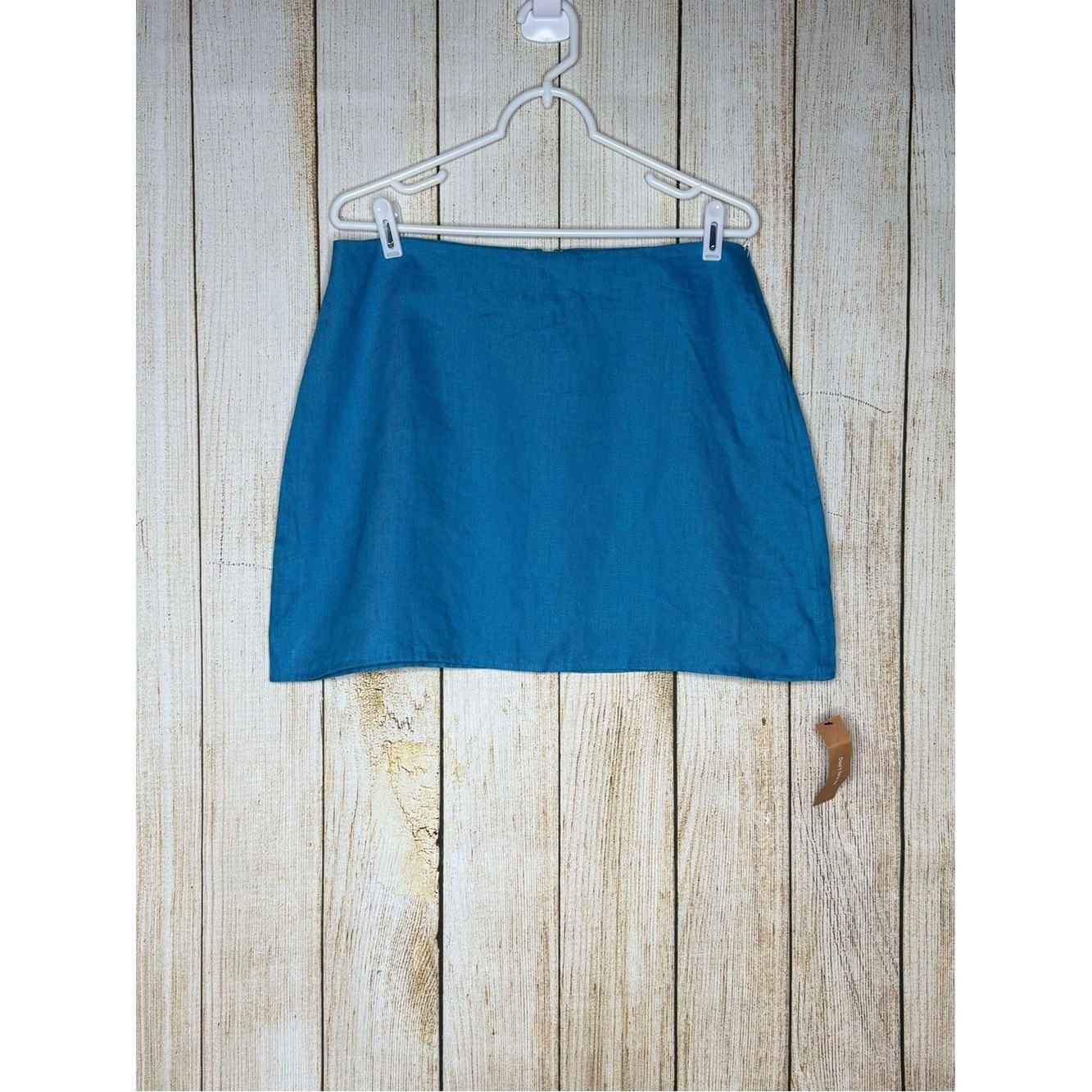 Reformation Linen Veranda Skirt in Grotto NWT Blue Mini Summer