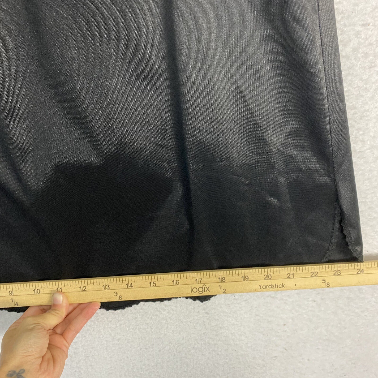 VTG HALF SLIP SKIRT L Lingerie Black Antron Nylon USA 28 x 23