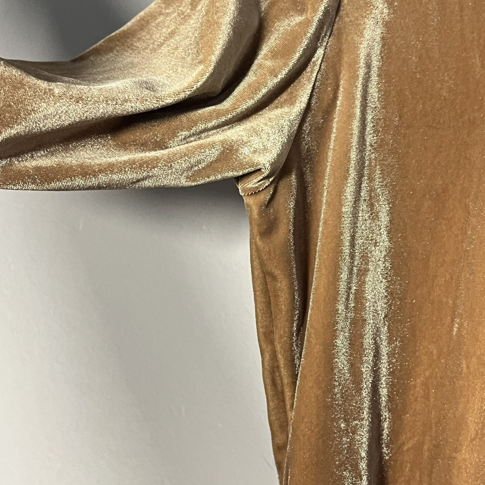 Clifford & Wills Vintage Velvet Blouse Size Medium Beige 3/4 Sleeve 80’s 90’s