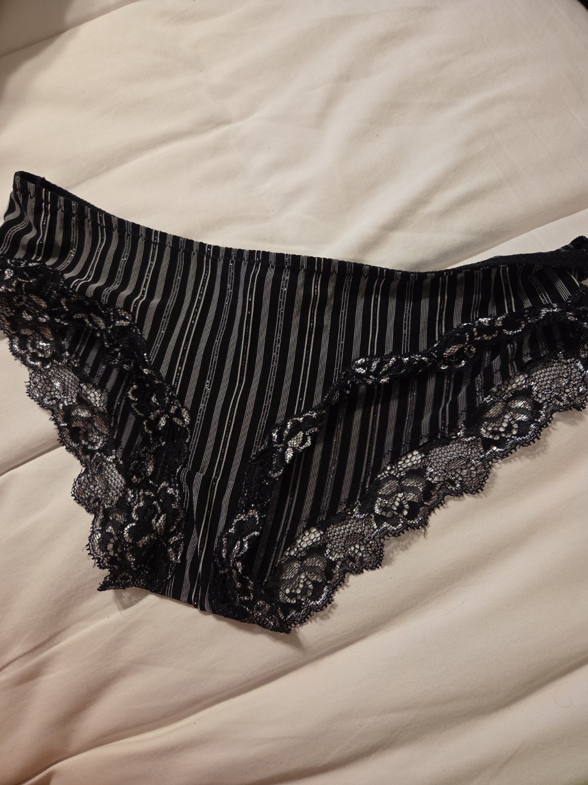 New Vintage Black Metallic Sophie B. Women’s Panties Size Large 7 Underwear