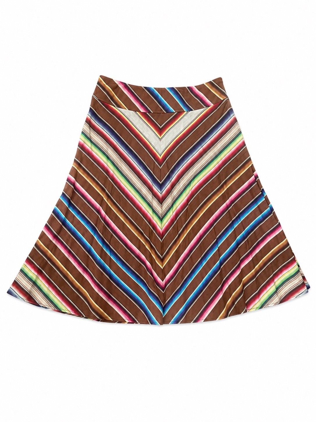 Vintage Ralph Lauren 100% Linen Southwestern Striped Skirt Sz 14