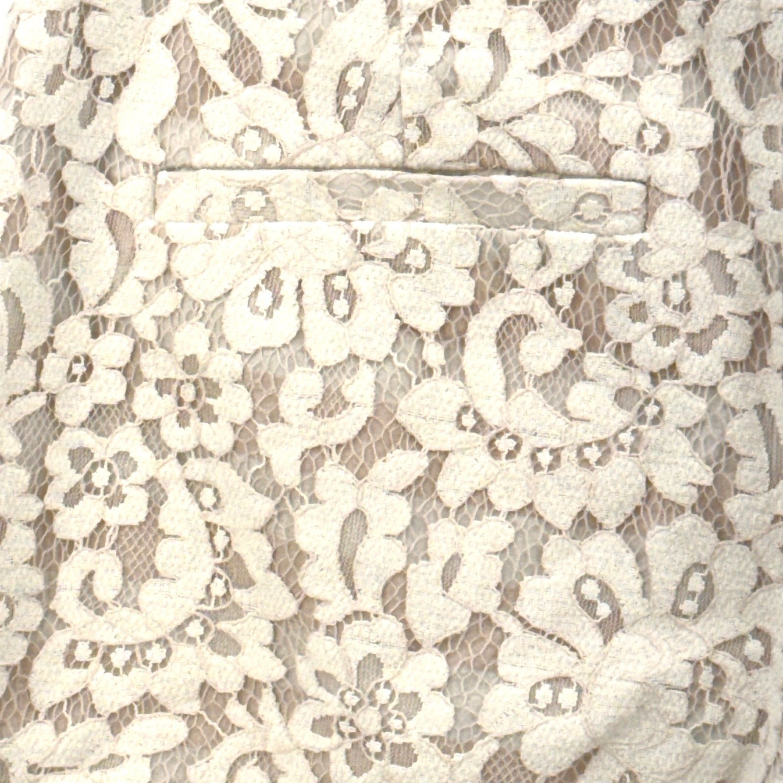 Anthropologie Cartonnier Lace Short Ivory 4 Pink Stripe Cottage Romantic Scallop