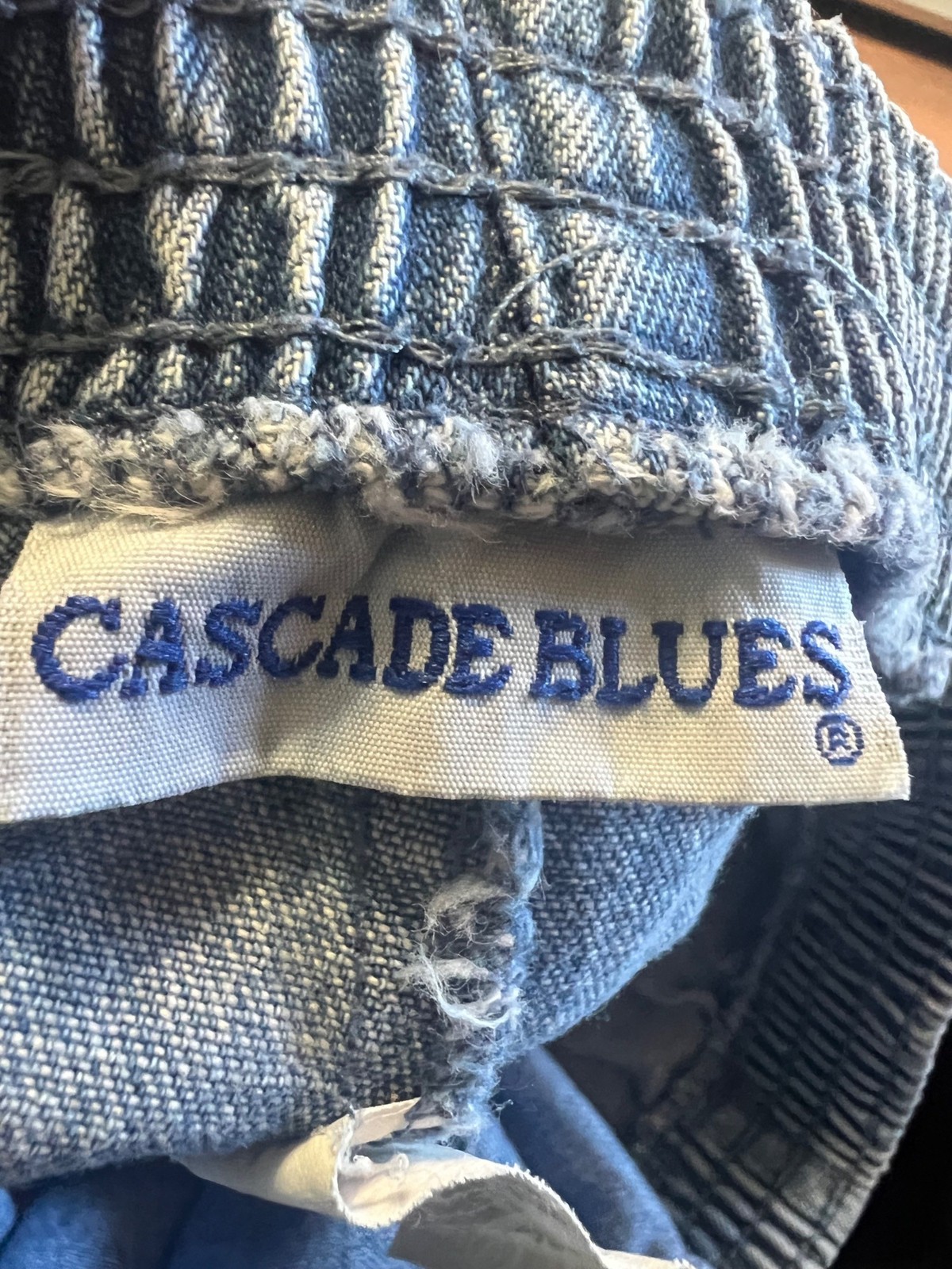 Vtg 1980s Cascade Blues Womens Denim Pants Elastic Waist Size 8 S Cotton USA