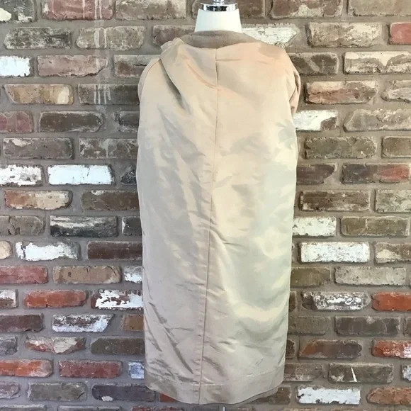 VINTAGE Women’s 50’s 60’s Textured Beige Tan Collarless Minimalist Design Coat