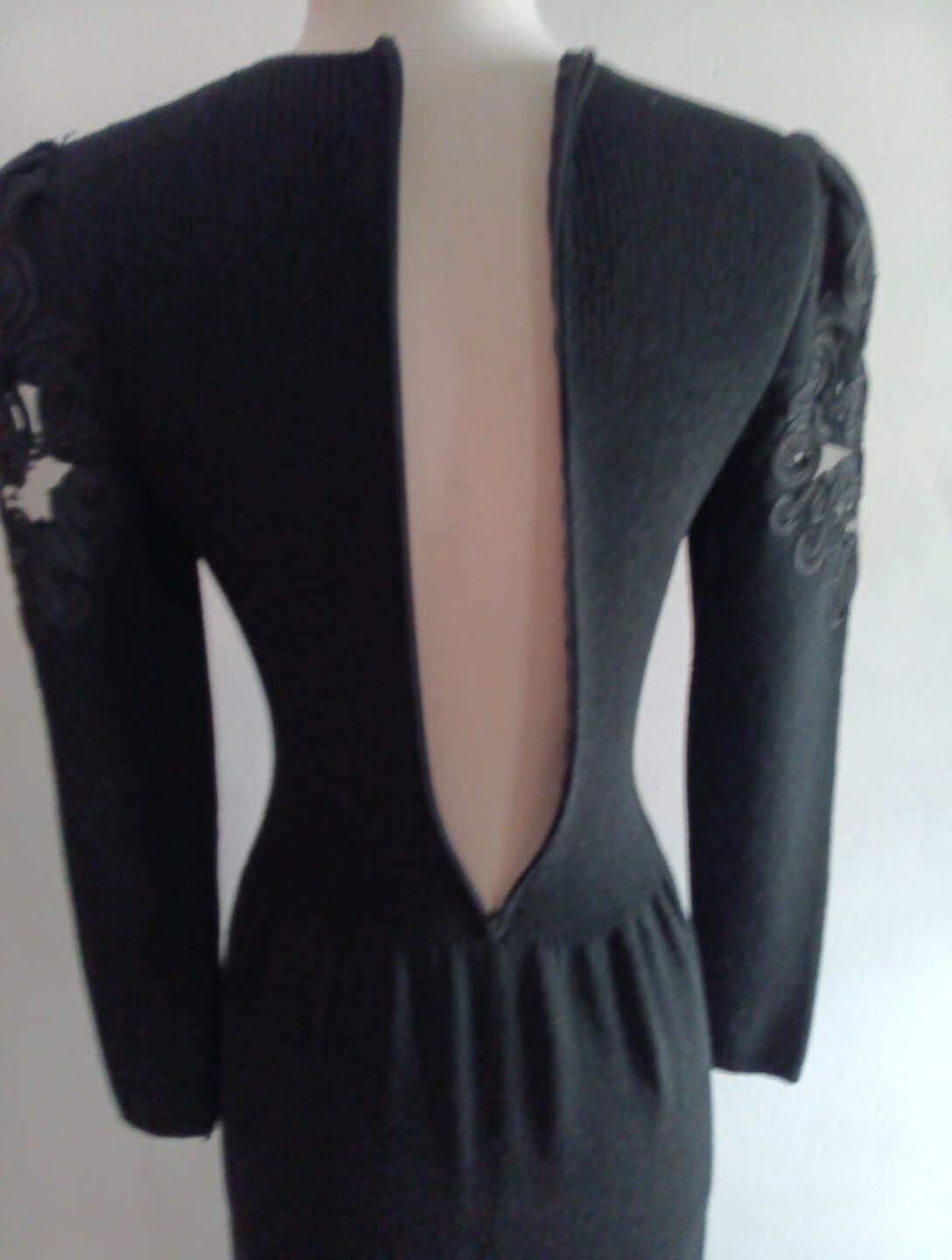 Pat Sandler For Wellmore Dress Saks Fifth Ave Black Zip Sz 4 Women’s Gorgeous