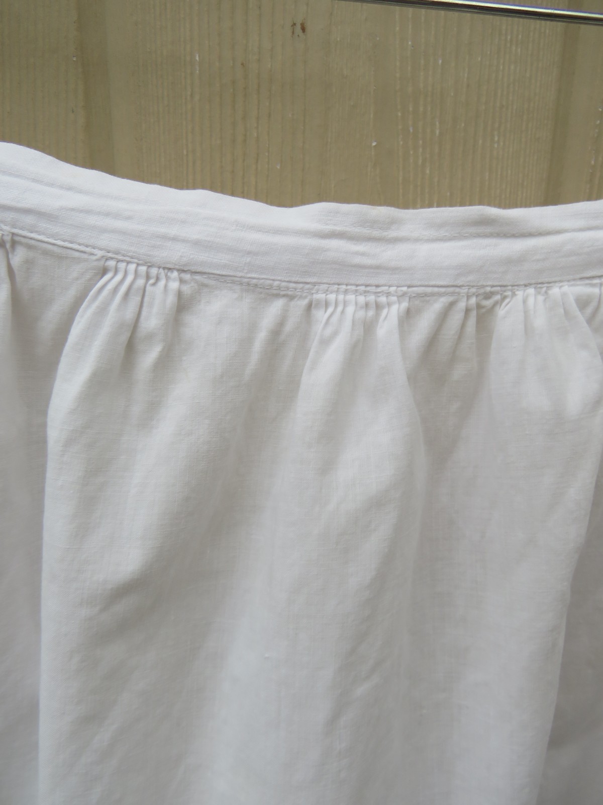 Antique Victorian Edwardian Tucked Apron Eyelet Lace Trim