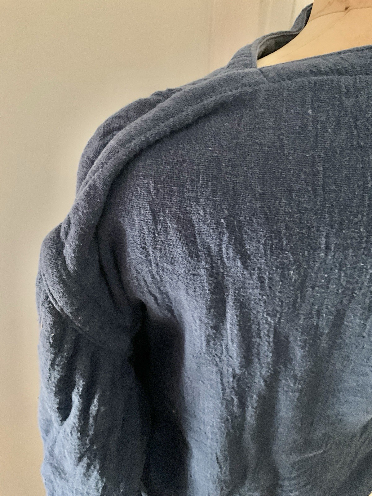 Vintage 1980’s Issey Miyake Plantation Padded Double Gauze Oversized Blue Shirt