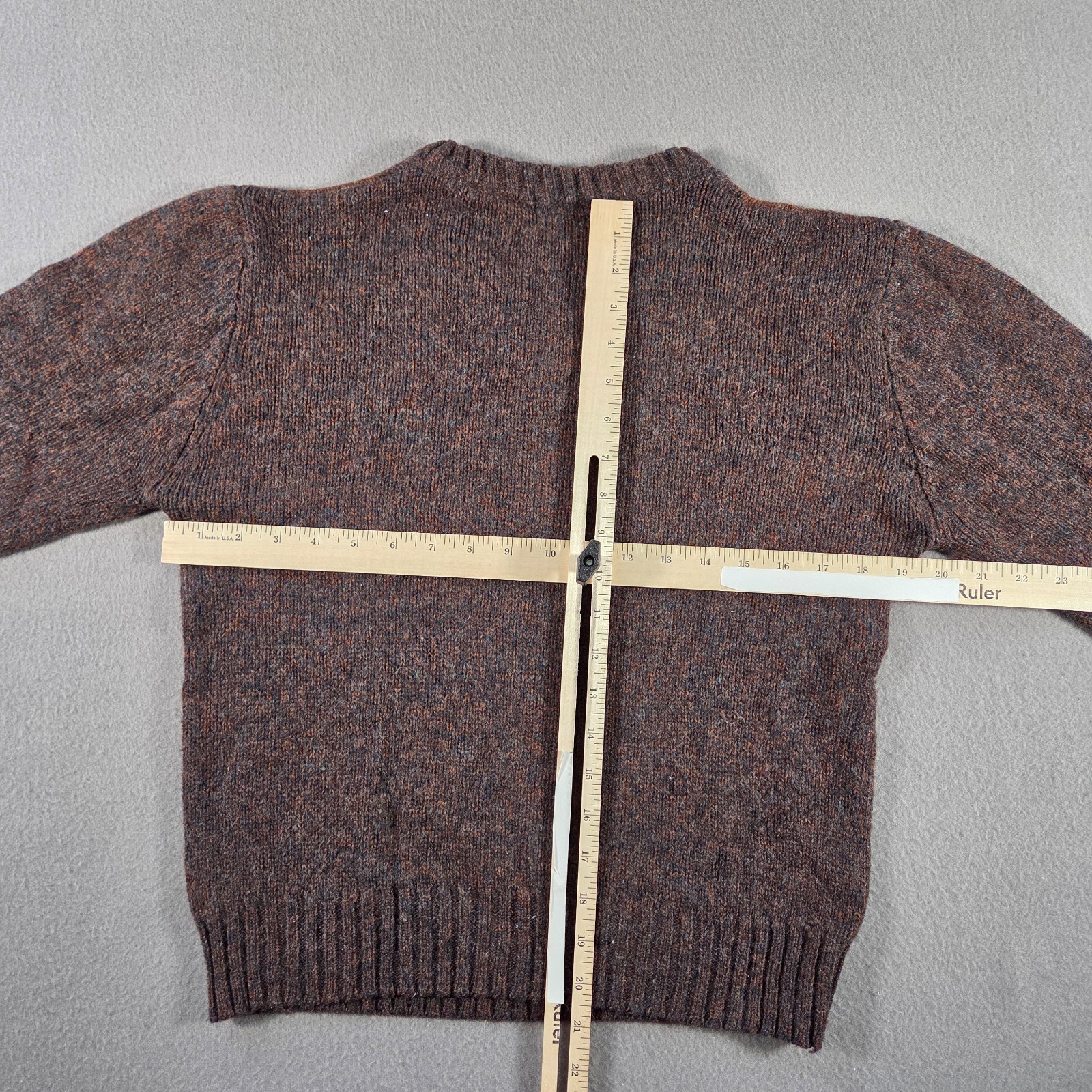 Vintage McGregor Sweater Womens Medium Brown Wool Cable Knit V Neck Pappy