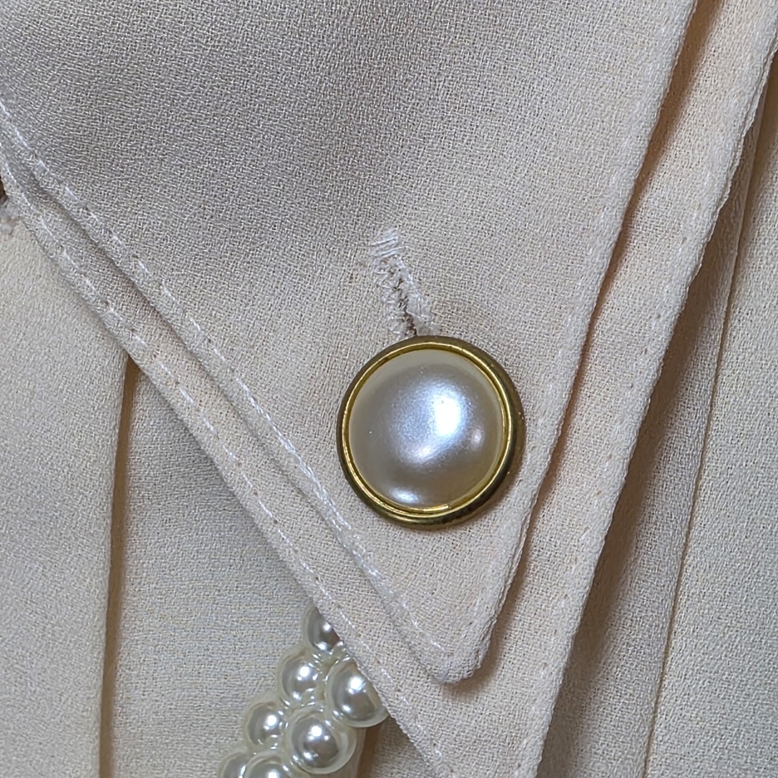 Vtg Hasting and Smith Sheer Blouse Womens 10P Secretary Pearls Yellow Proper 80s