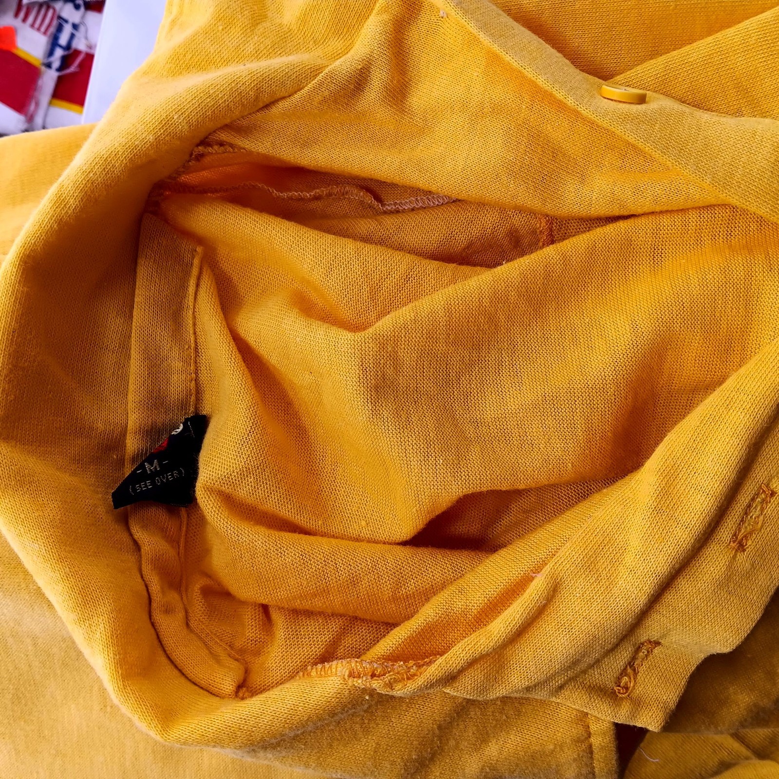 Medium True Vintage Top Jugs Yellow Polo Single Stitch Shirt 1970’s Yellow