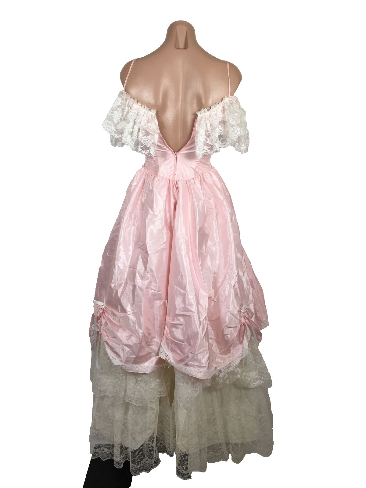 VTG FLIRTATIONS Gown Alfred Angelo Victorian Full Skirt Puffy Lace UNION XS/S