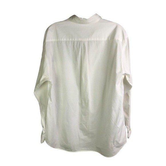 Vintage Button Down Top L Women White Coastal Yacht Club Resort Preppy Cottage