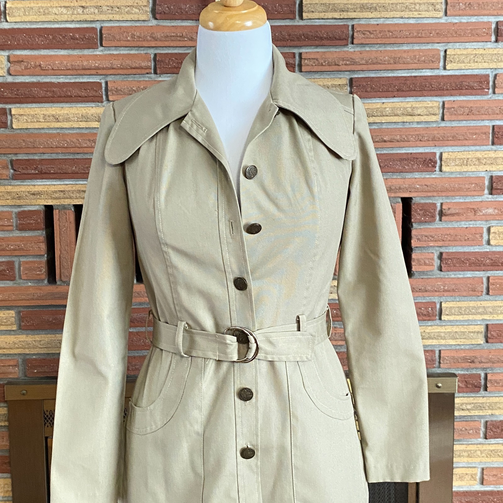Womens 1970s Spring Jacket Tan Size XS