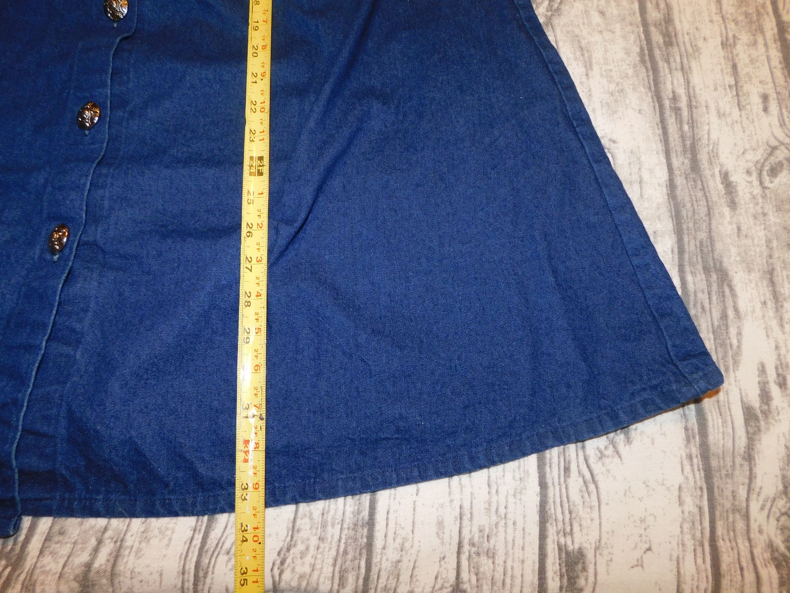 VTG 80s DENIM SKIRT WESTERN COWGIRL BUTTON FRONT BOHO A LINE MIDI sz 14 M/L